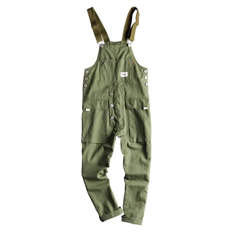 90s Vintage Casual Multi-Pocket Streetwear Jumpsuits Jogger Suspender Cargo Bib Workwear Unisex Overalls