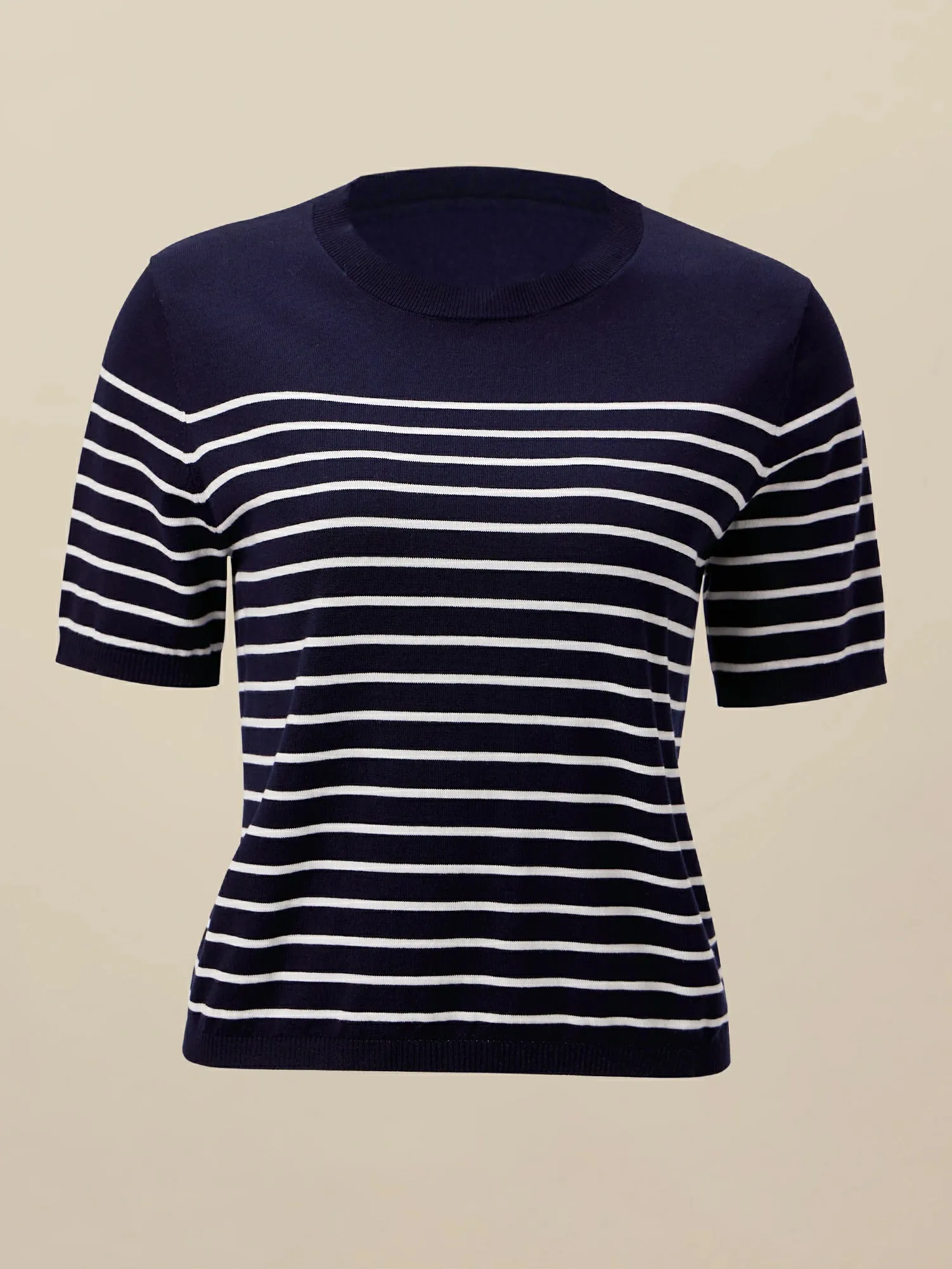 Amoretu Lyocell Striped Patchwork Sweater Top