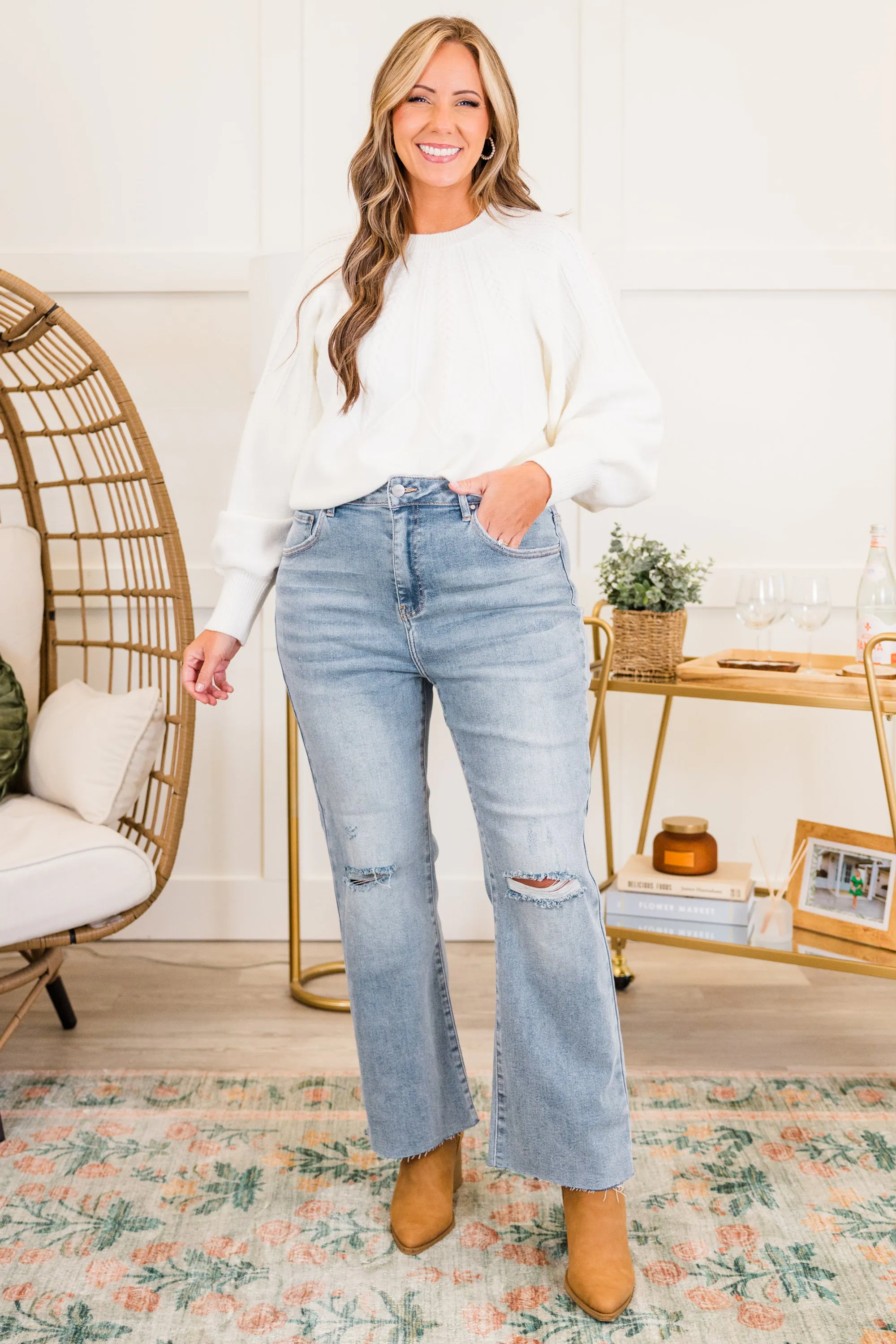 Angel Energy Jeans, Light Wash