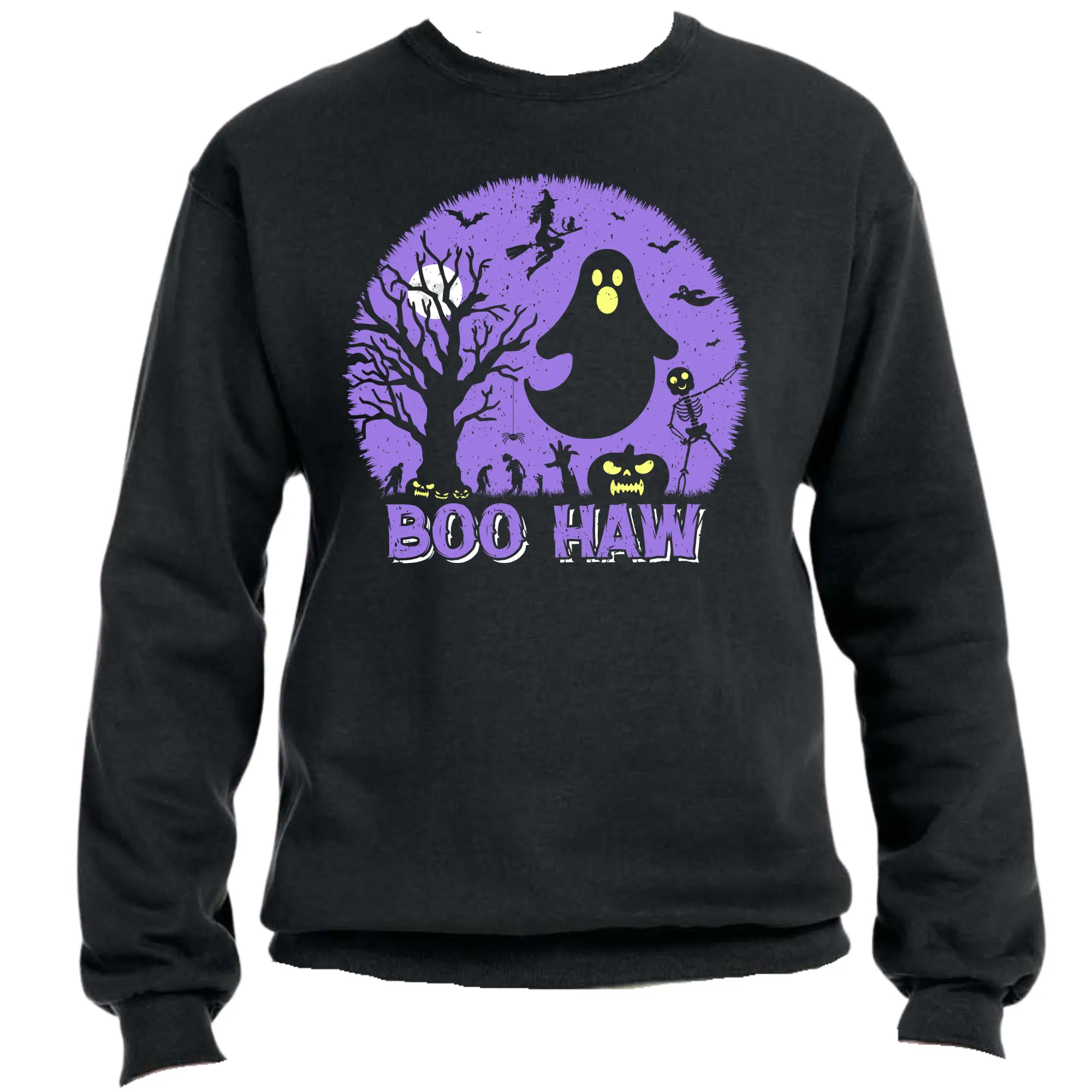 Boo Haw Unisex Halloween Sweater – Cozy Fit, Fun & Spooky Vibes