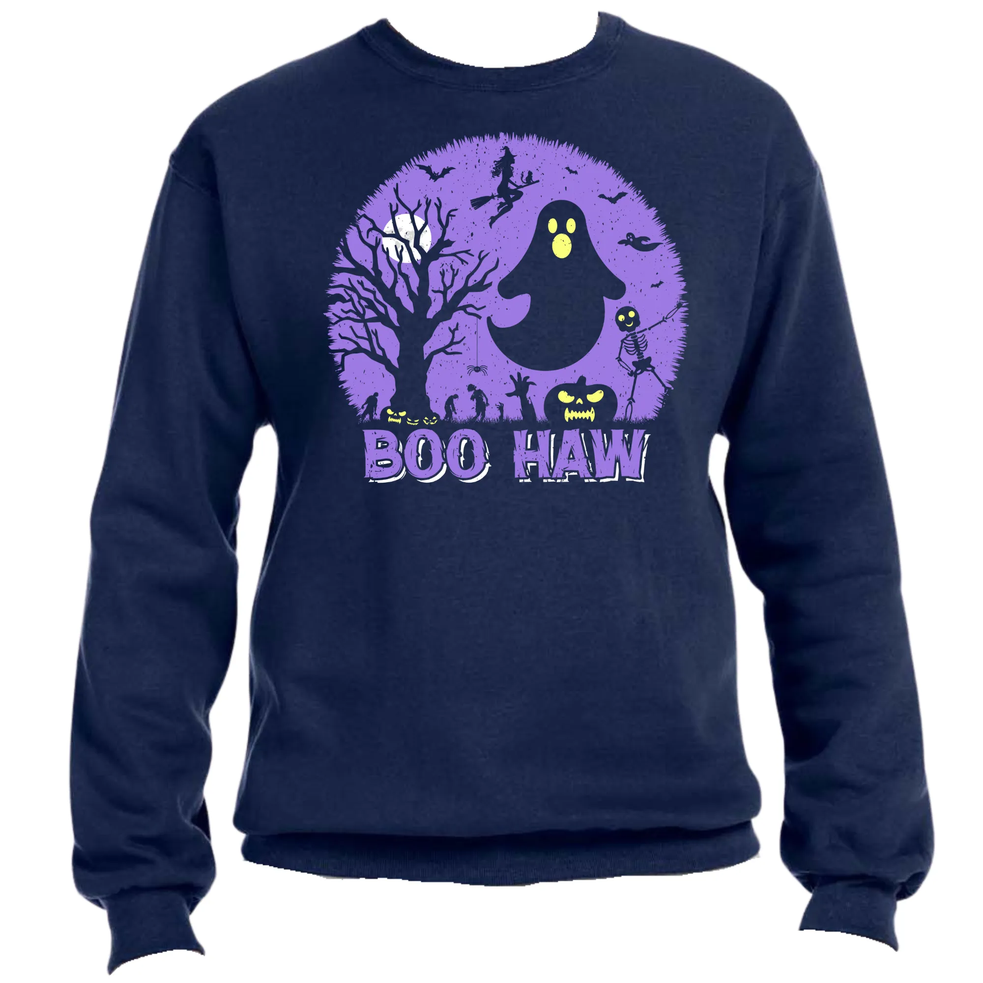 Boo Haw Unisex Halloween Sweater – Cozy Fit, Fun & Spooky Vibes