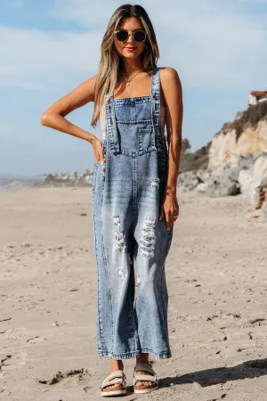Can't Wait Blue Denim Overalls