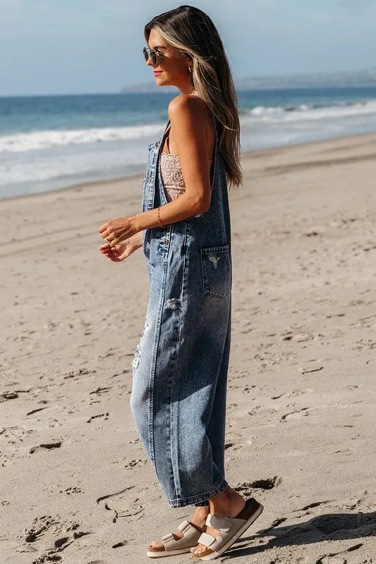 Can't Wait Blue Denim Overalls