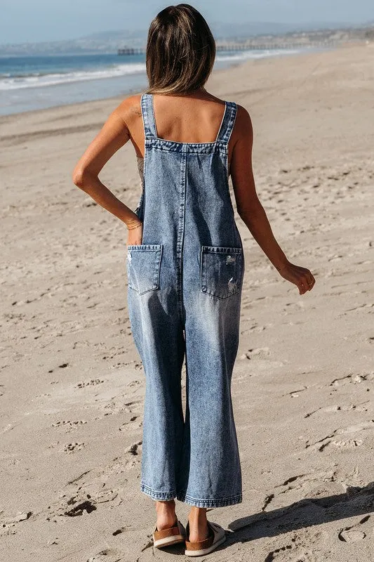 Can't Wait Blue Denim Overalls