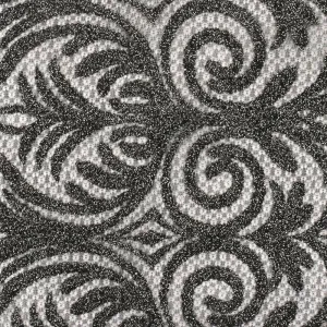 Classic Black-Metallic Silver Baroque Embroidered Stretch Lace Knit Fabric