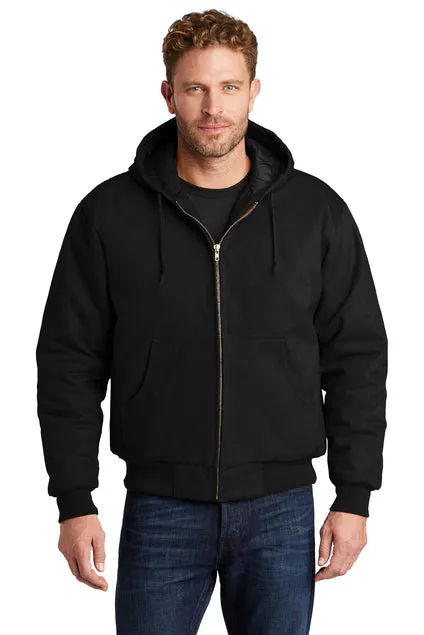 EMBROIDERED - TLJ763H -  Cornerstone® Tall Duck Cloth Hooded Work Jacket