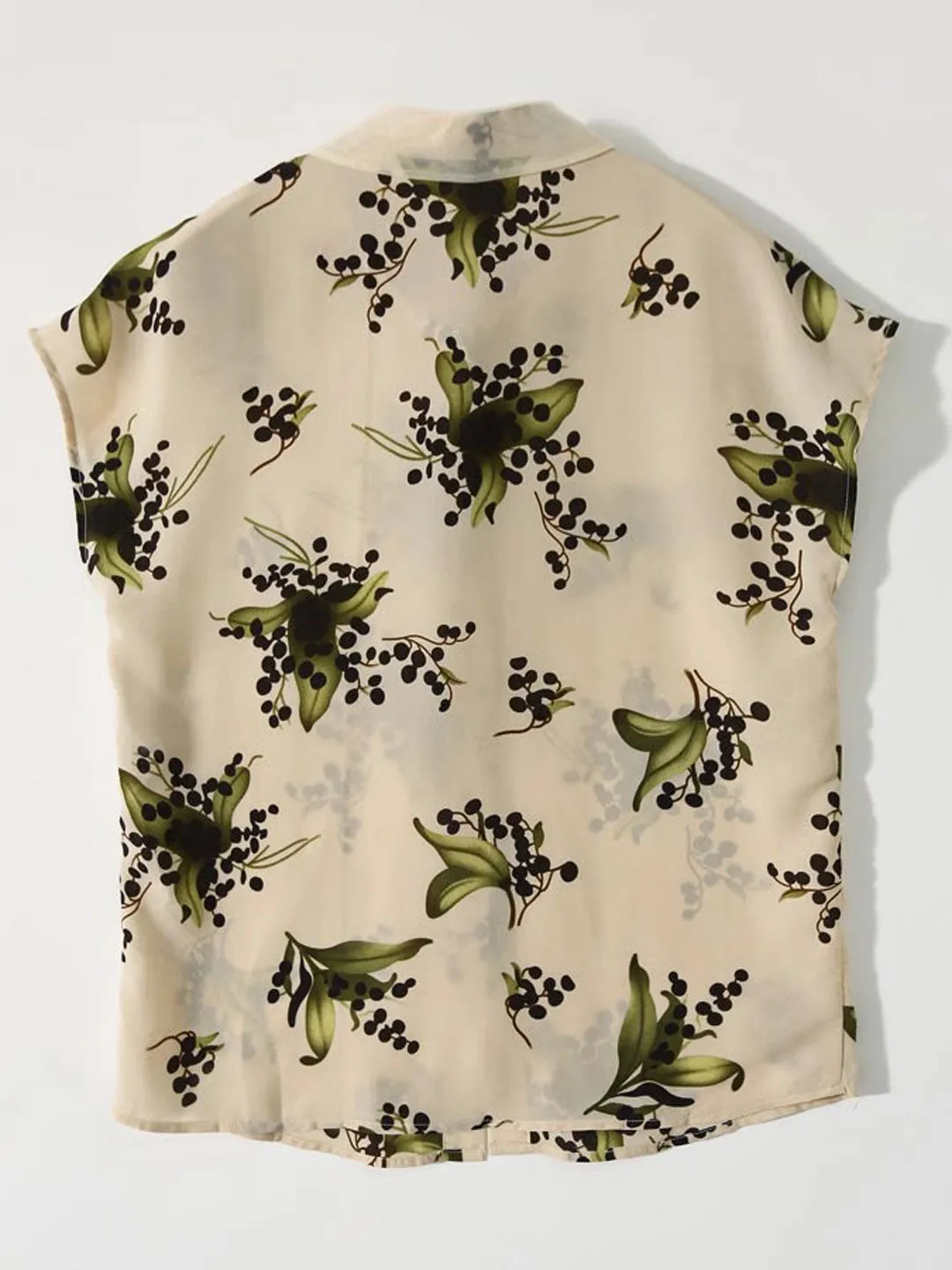 Emma Classic Lapel Printed Chiffon Top