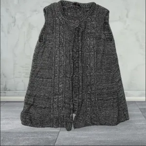 Evie Maternity Grey Chunky Knit Single Button Gilet Jumper - Size Maternity UK 16