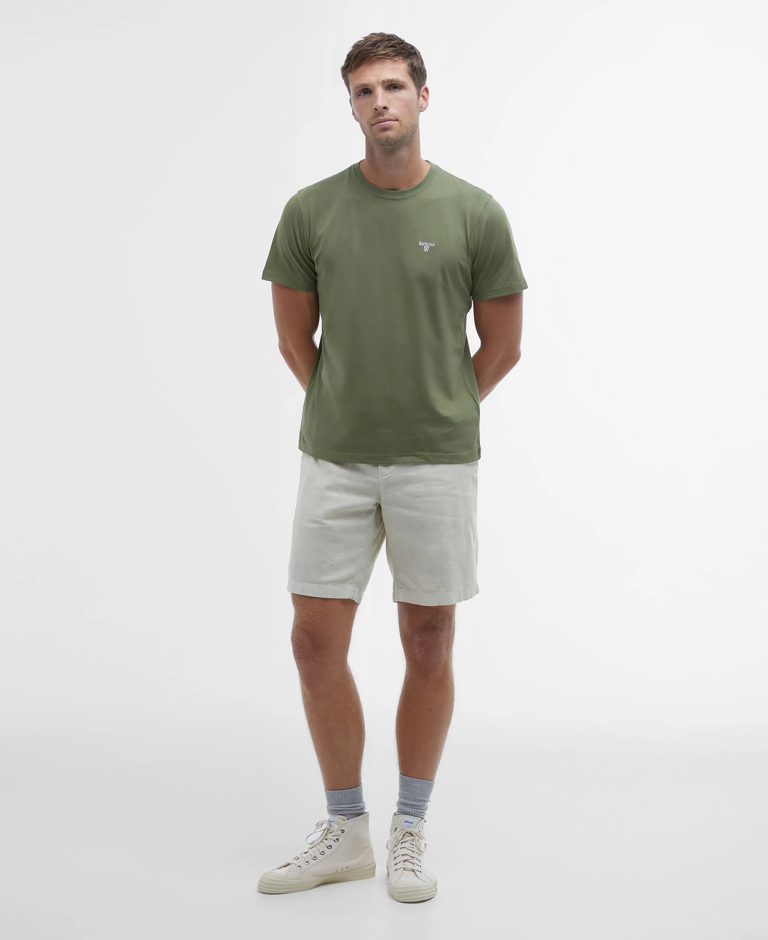 ID25126-Barbour Olive Essential Sports T-Shirt