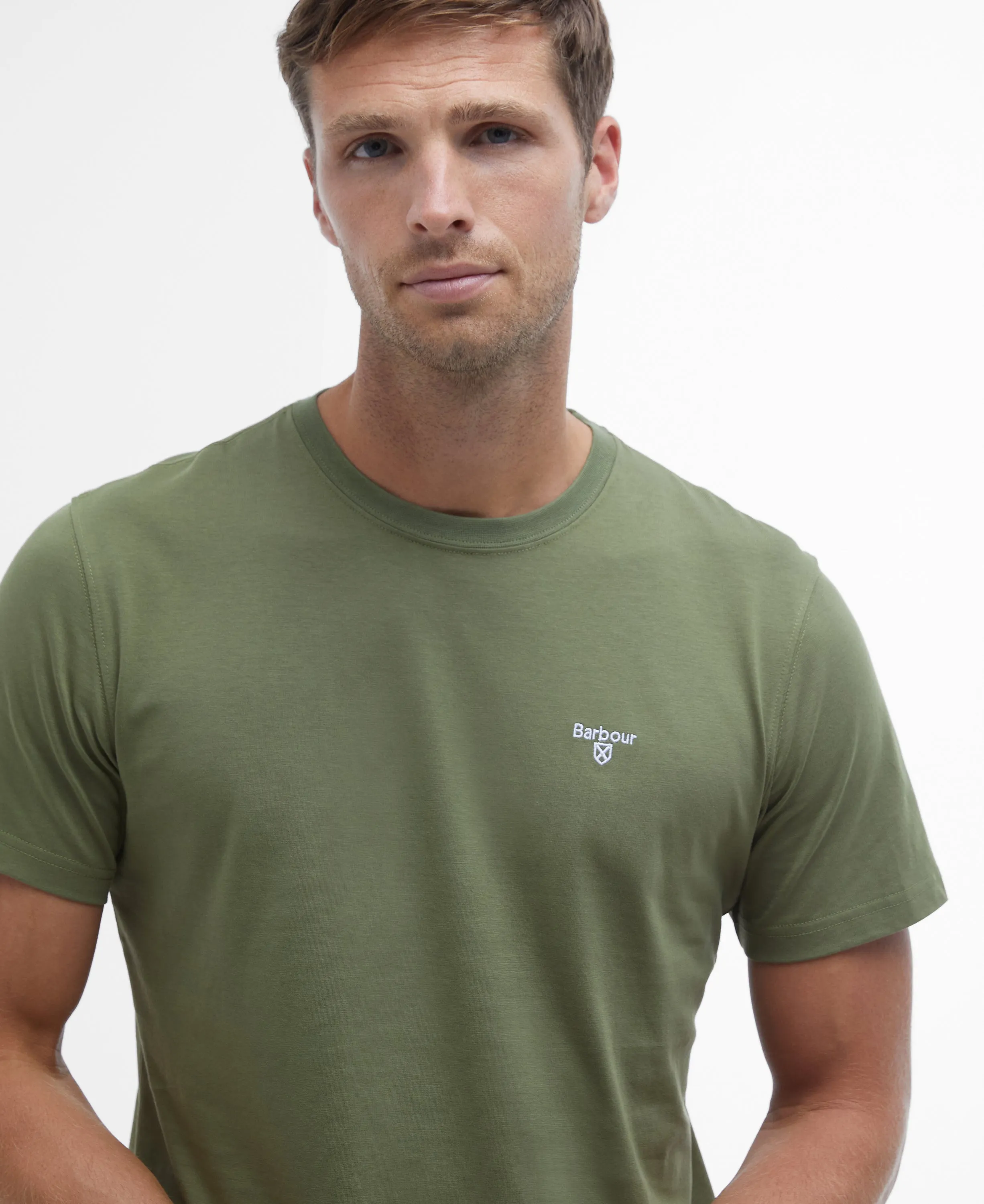 ID25126-Barbour Olive Essential Sports T-Shirt