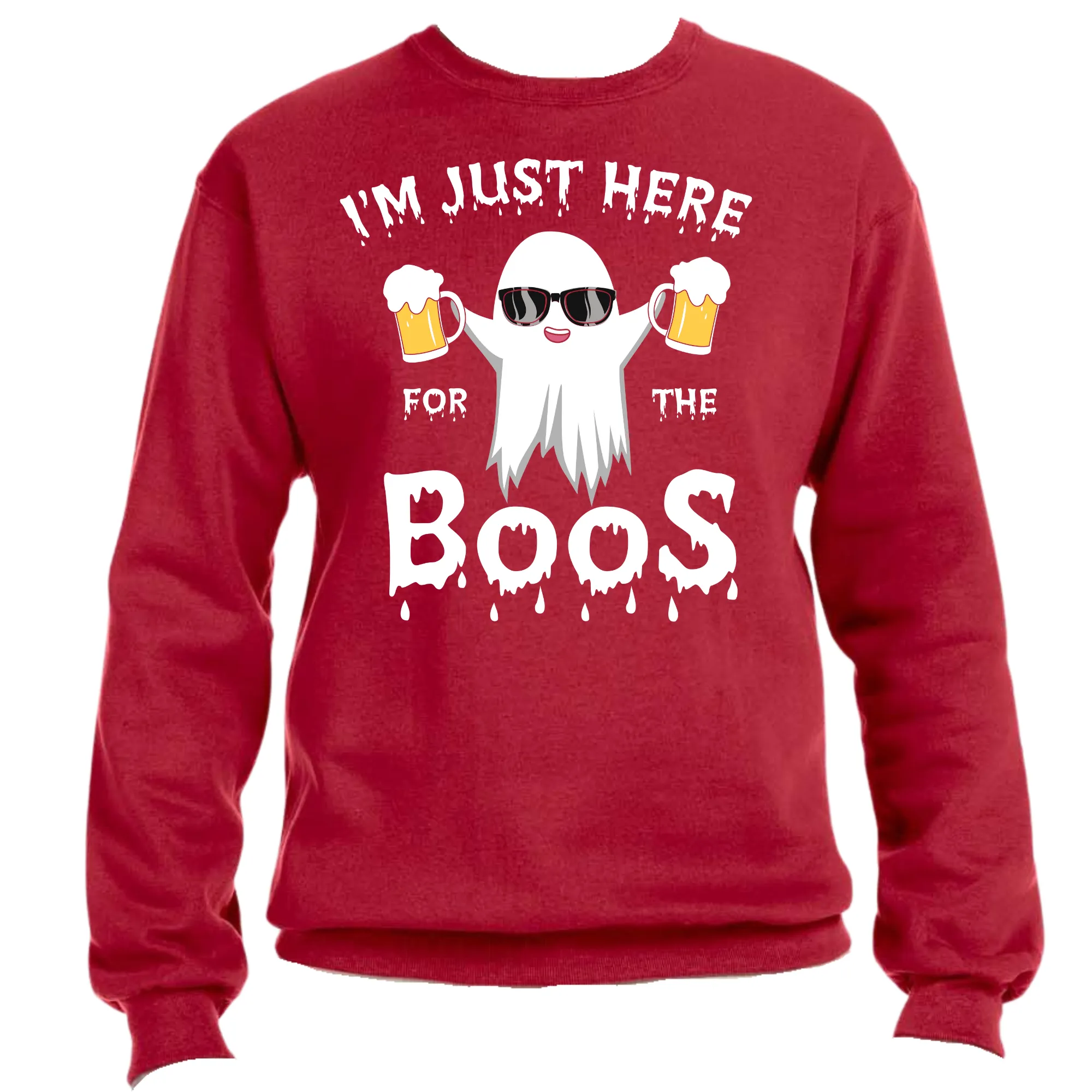 I'm Just Here for the Boos Unisex Halloween Sweater – Cozy Fit, Fun & Spooky Vibes
