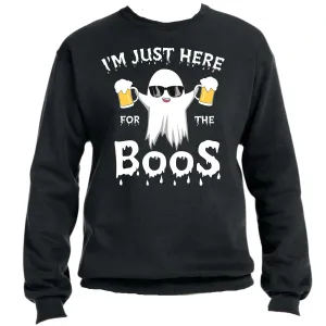 I'm Just Here for the Boos Unisex Halloween Sweater – Cozy Fit, Fun & Spooky Vibes