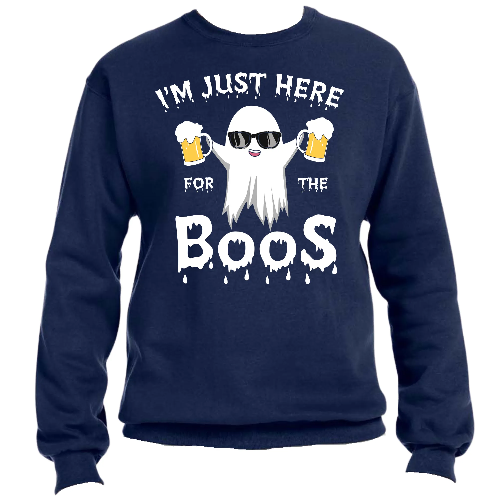 I'm Just Here for the Boos Unisex Halloween Sweater – Cozy Fit, Fun & Spooky Vibes