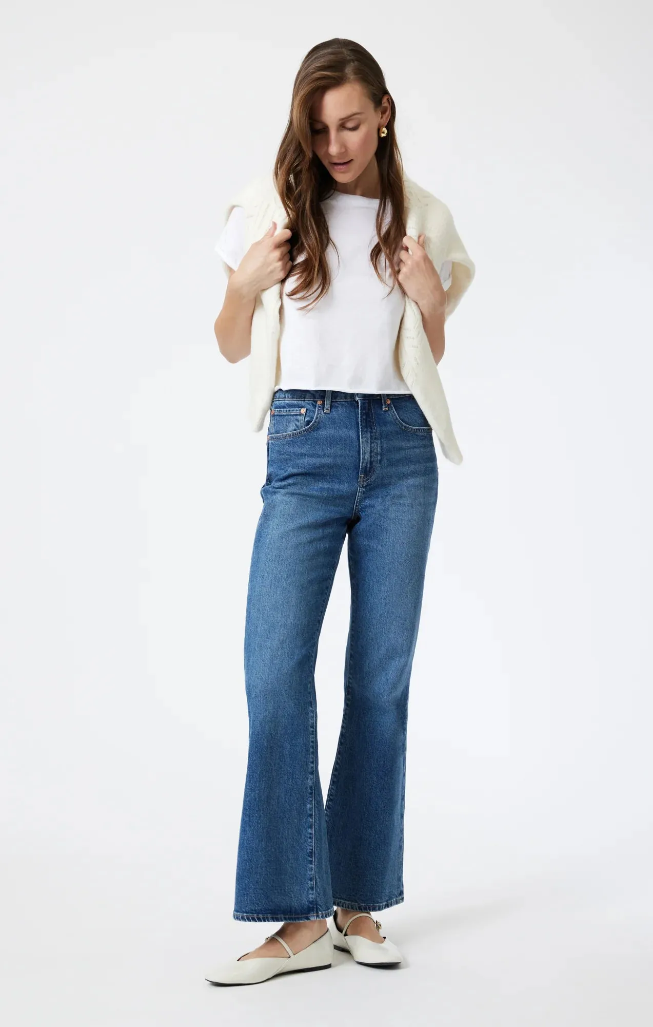 Los Angeles Mid Brushed Flare Jean