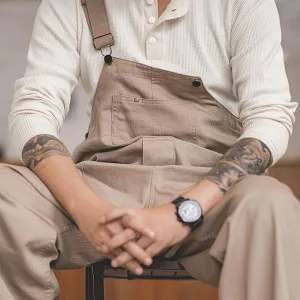 Men's Vintage Loose jumpsuit Vintage Baggy Suspender Cargo Bib Overalls