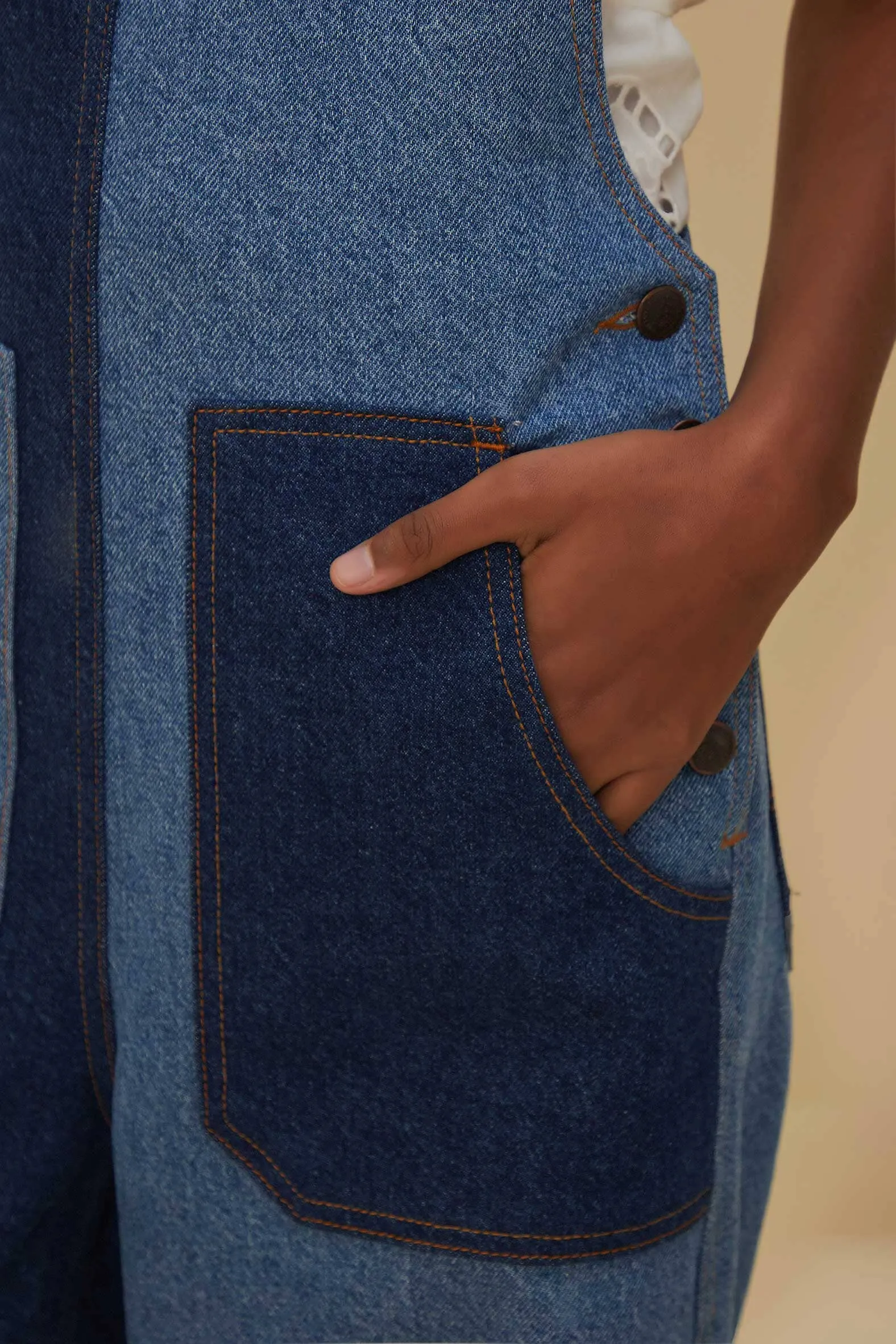 Patch Denim Overalls