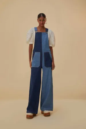 Patch Denim Overalls