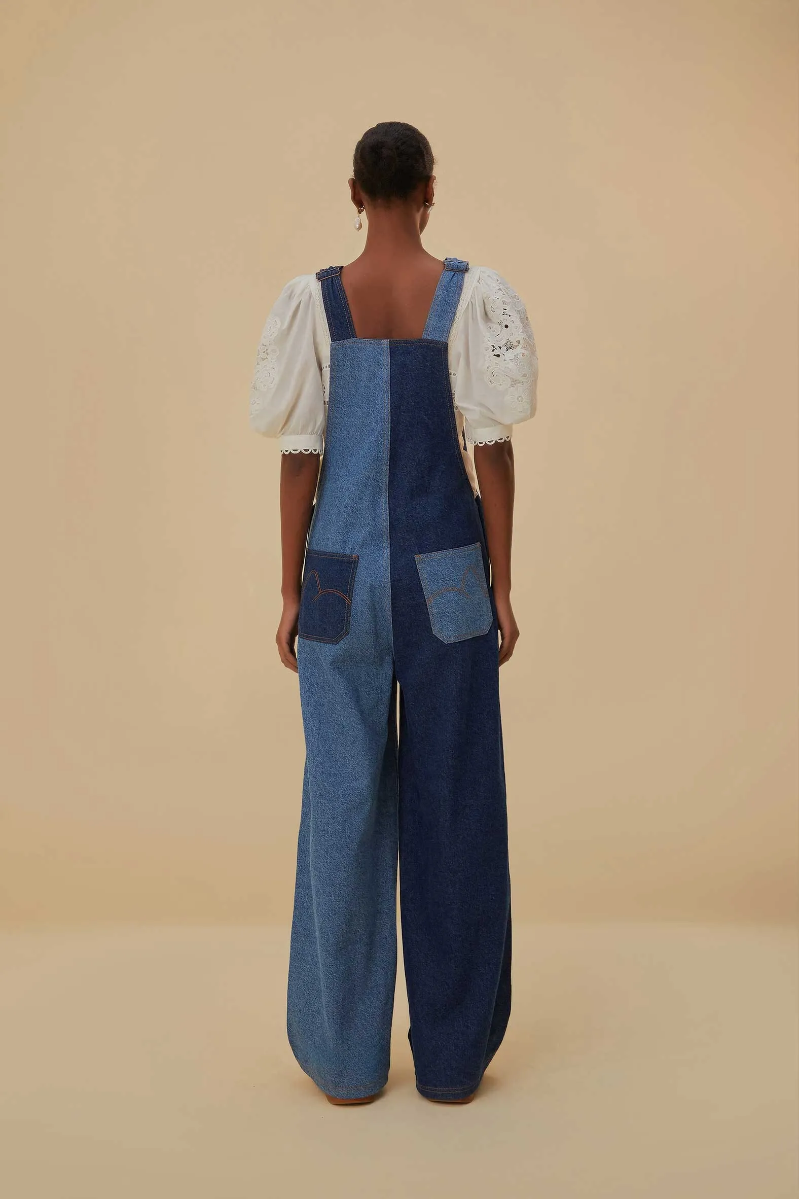 Patch Denim Overalls