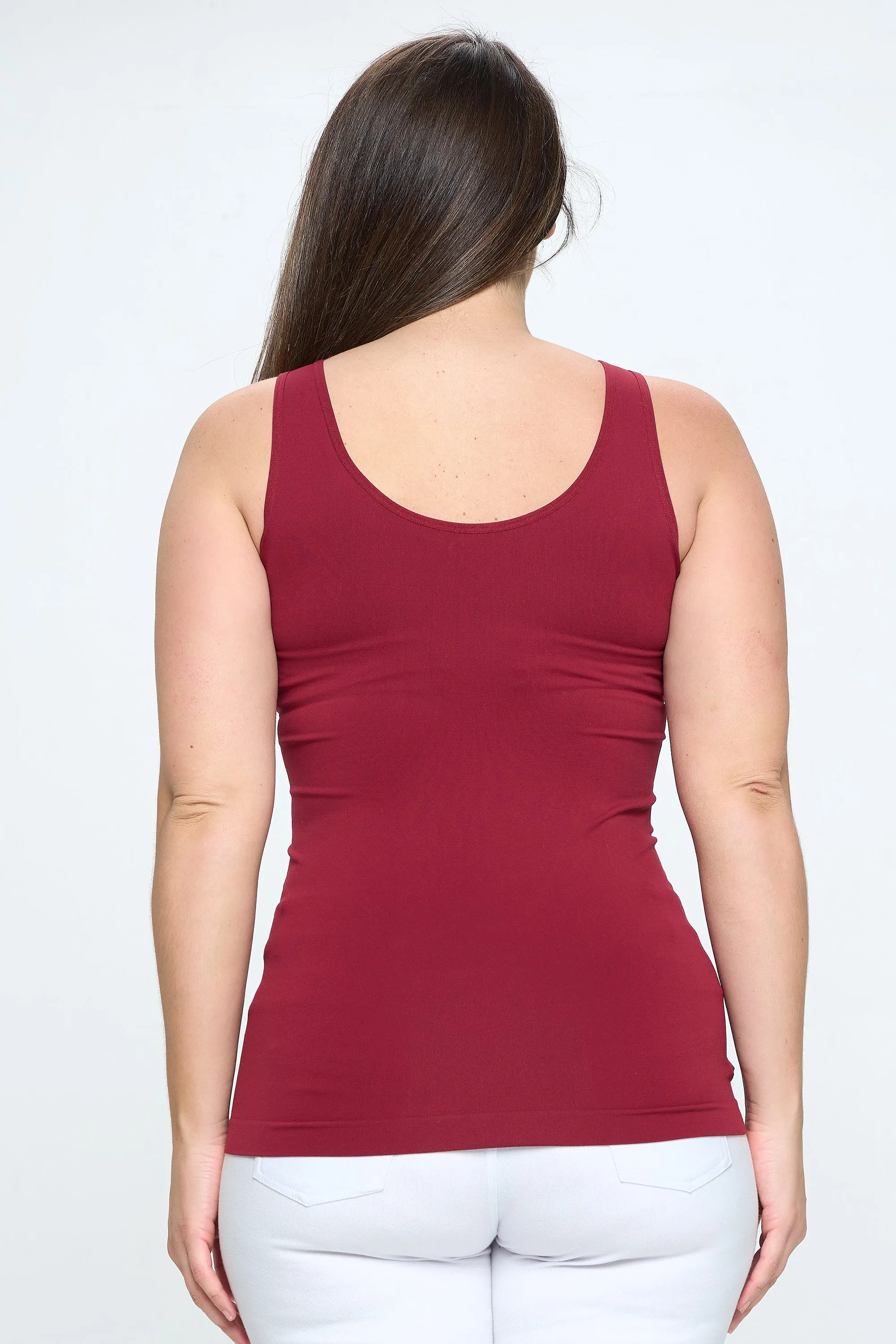 Plus Size Seamless Reversible V or U Tank Top