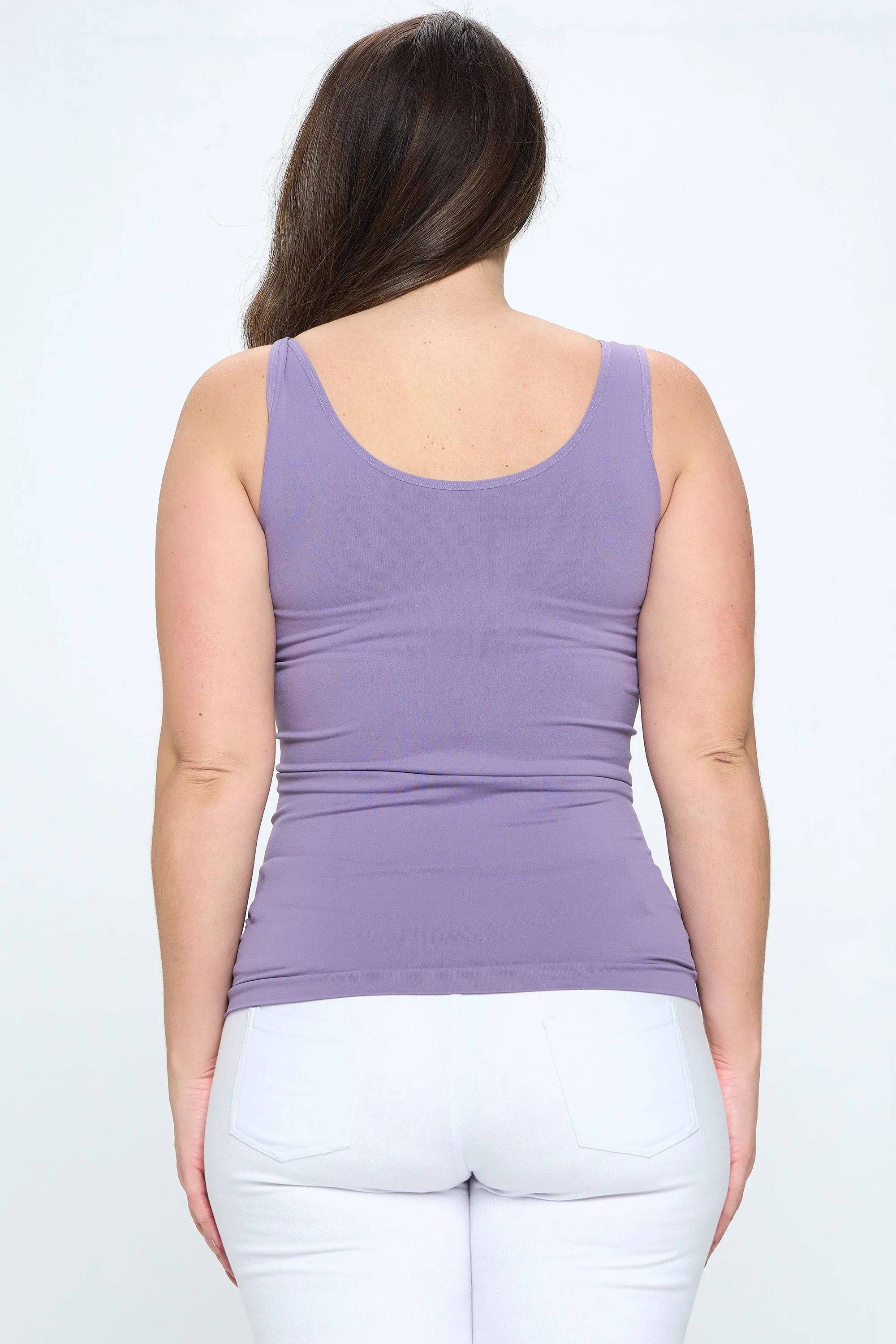 Plus Size Seamless Reversible V or U Tank Top