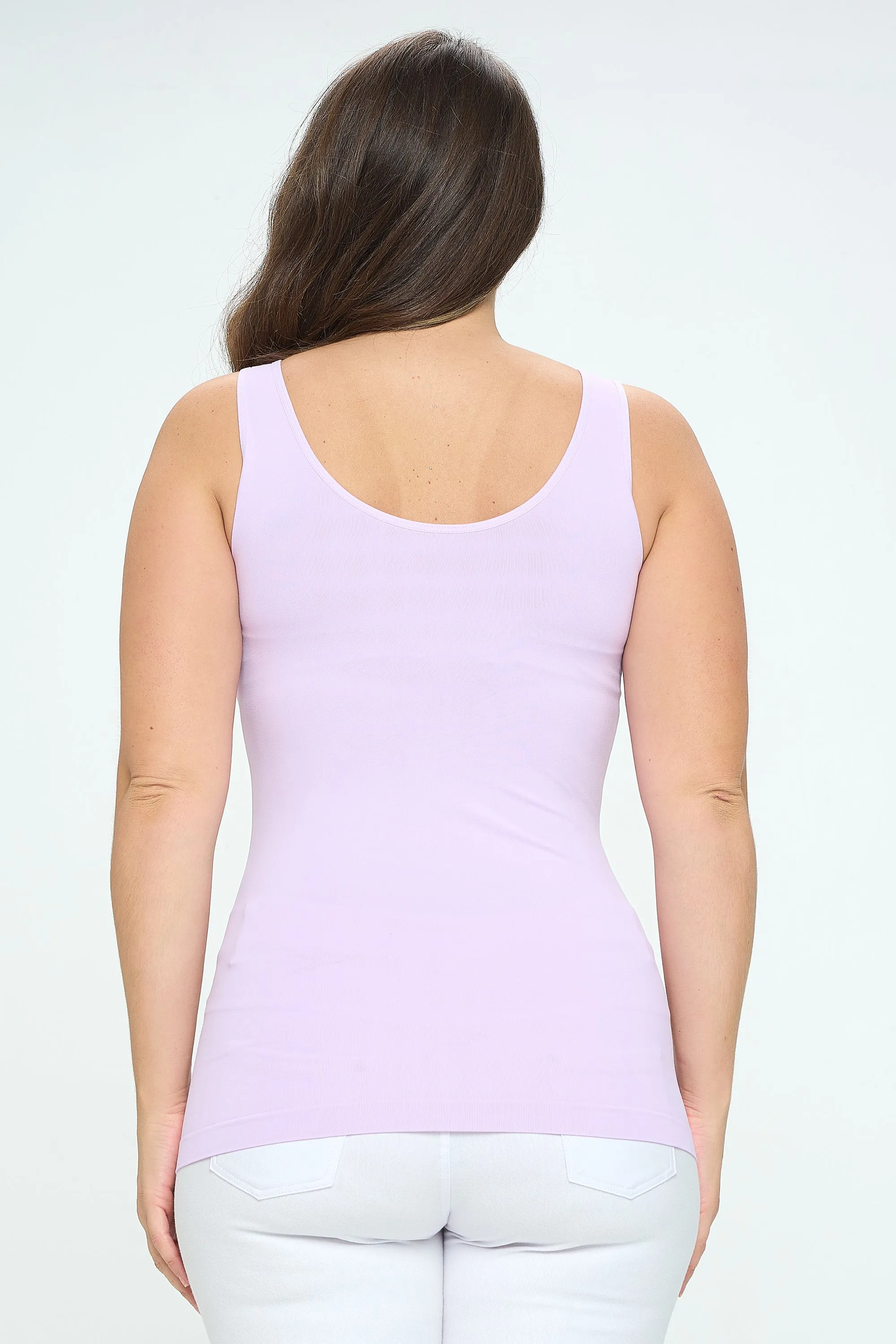 Plus Size Seamless Reversible V or U Tank Top