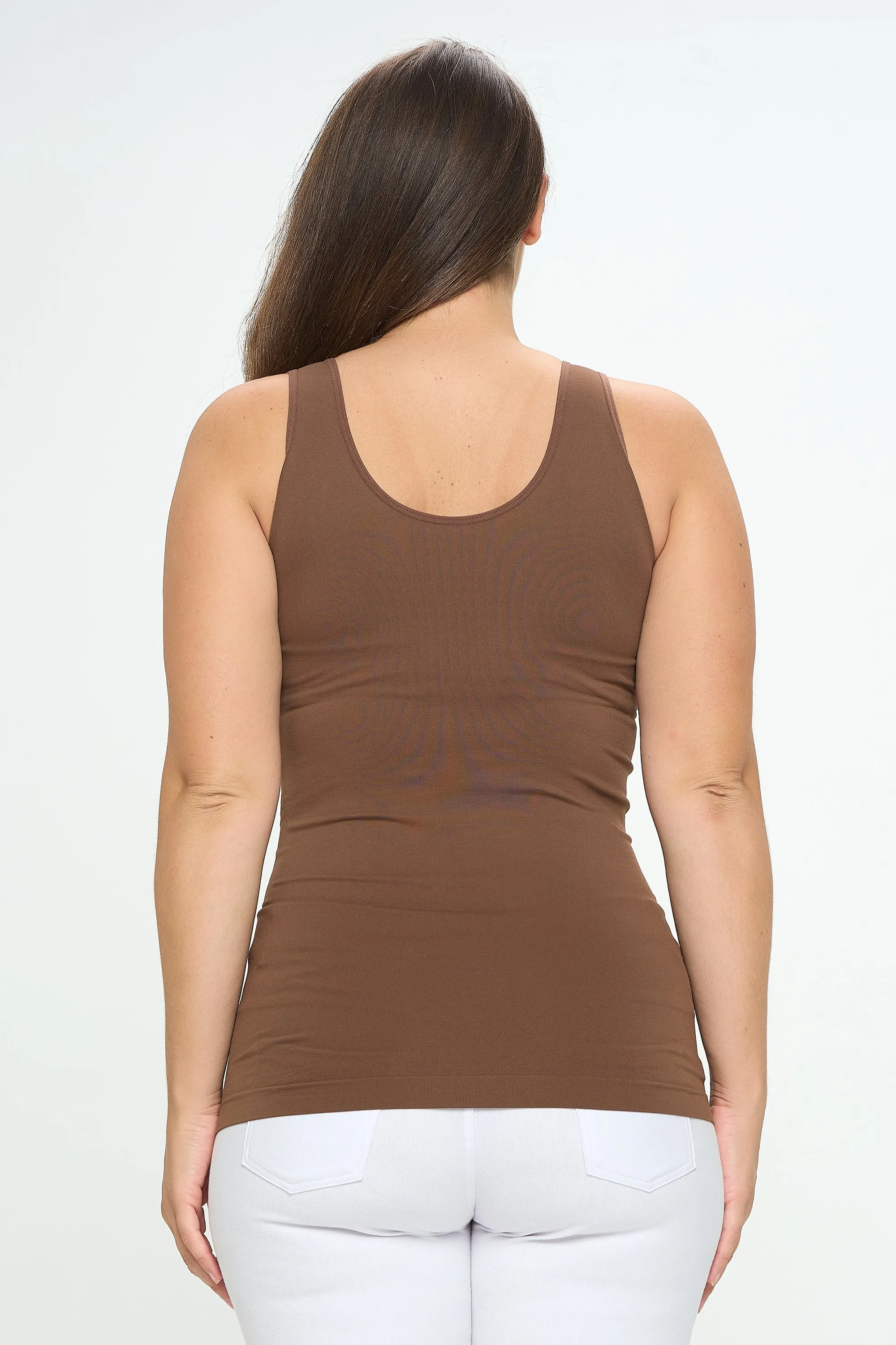 Plus Size Seamless Reversible V or U Tank Top
