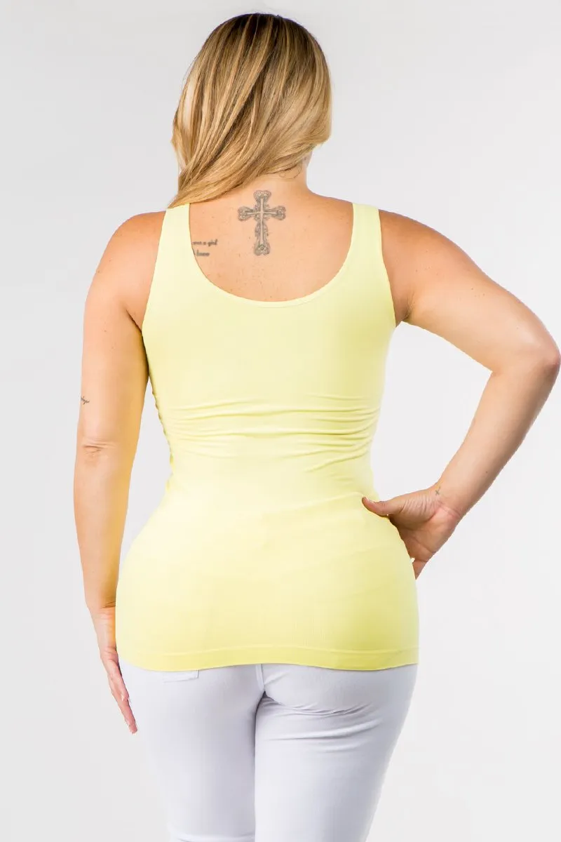 Plus Size Seamless Reversible V or U Tank Top