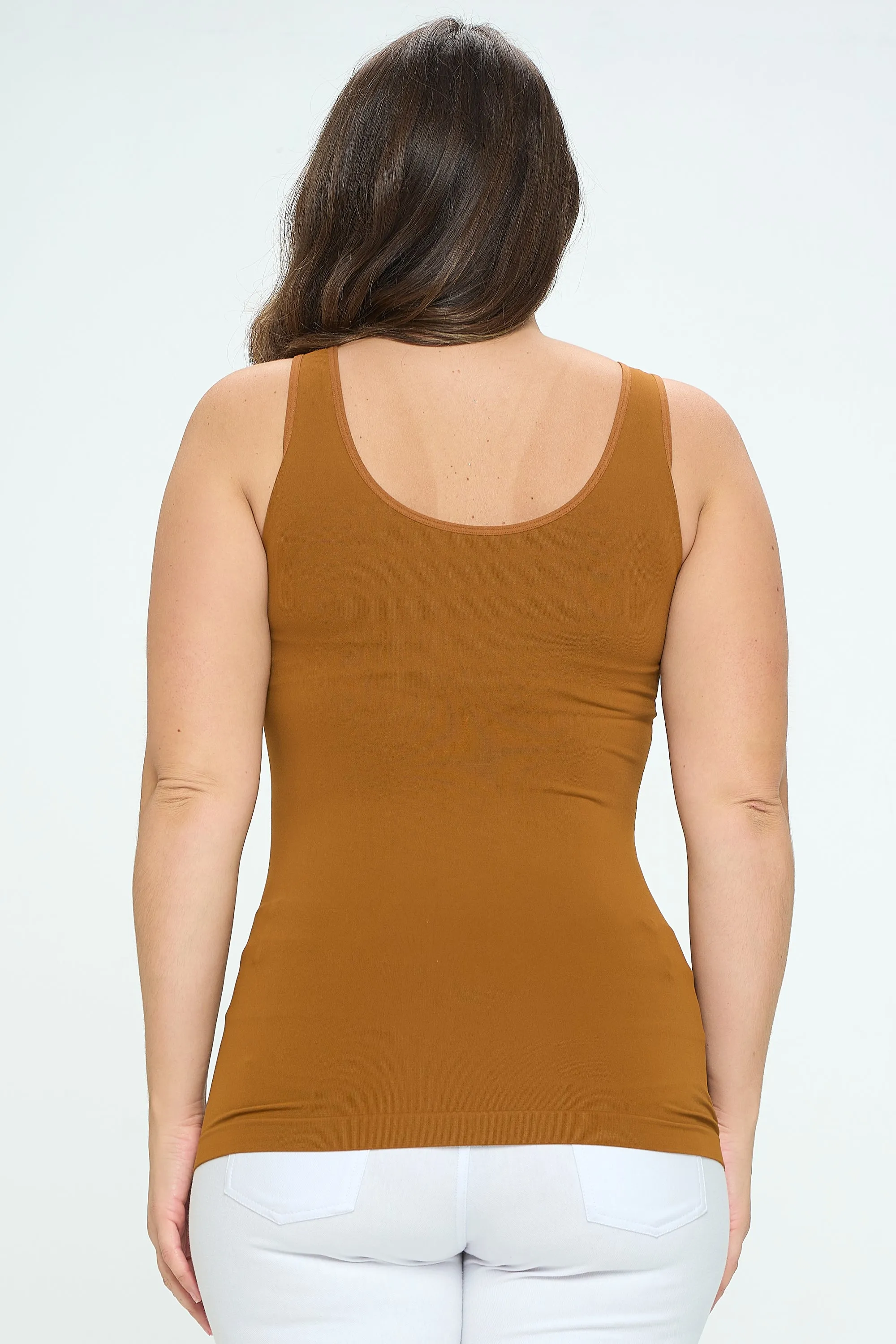 Plus Size Seamless Reversible V or U Tank Top