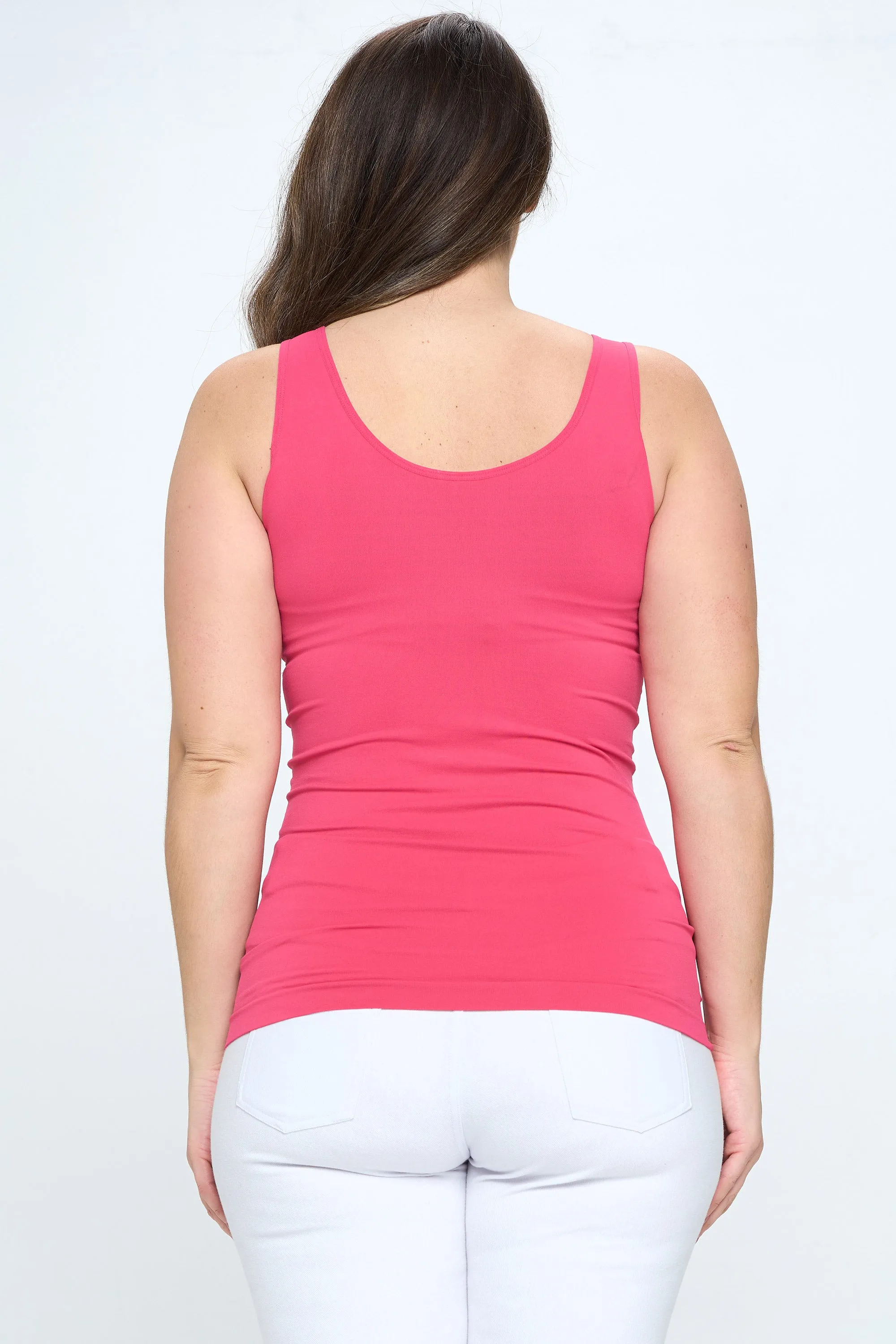 Plus Size Seamless Reversible V or U Tank Top