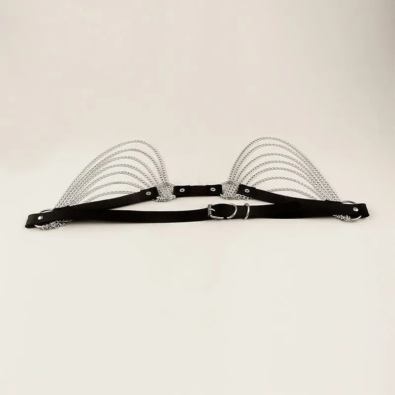 Punk Chain Belt Seven Layers Chain Leather Belt