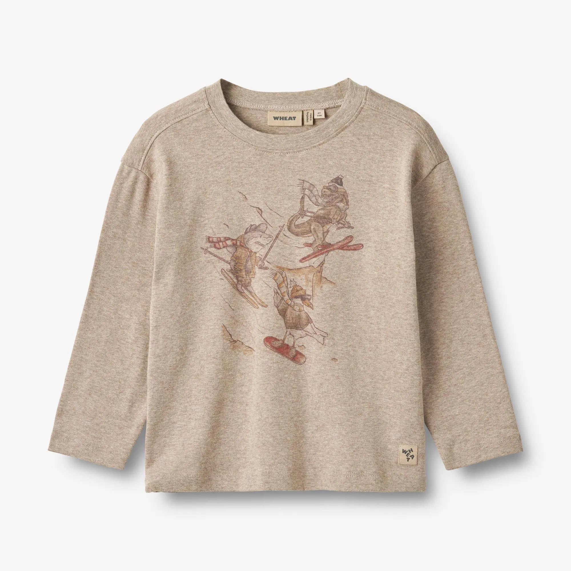 T-Shirt L/S Claus - gravel melange