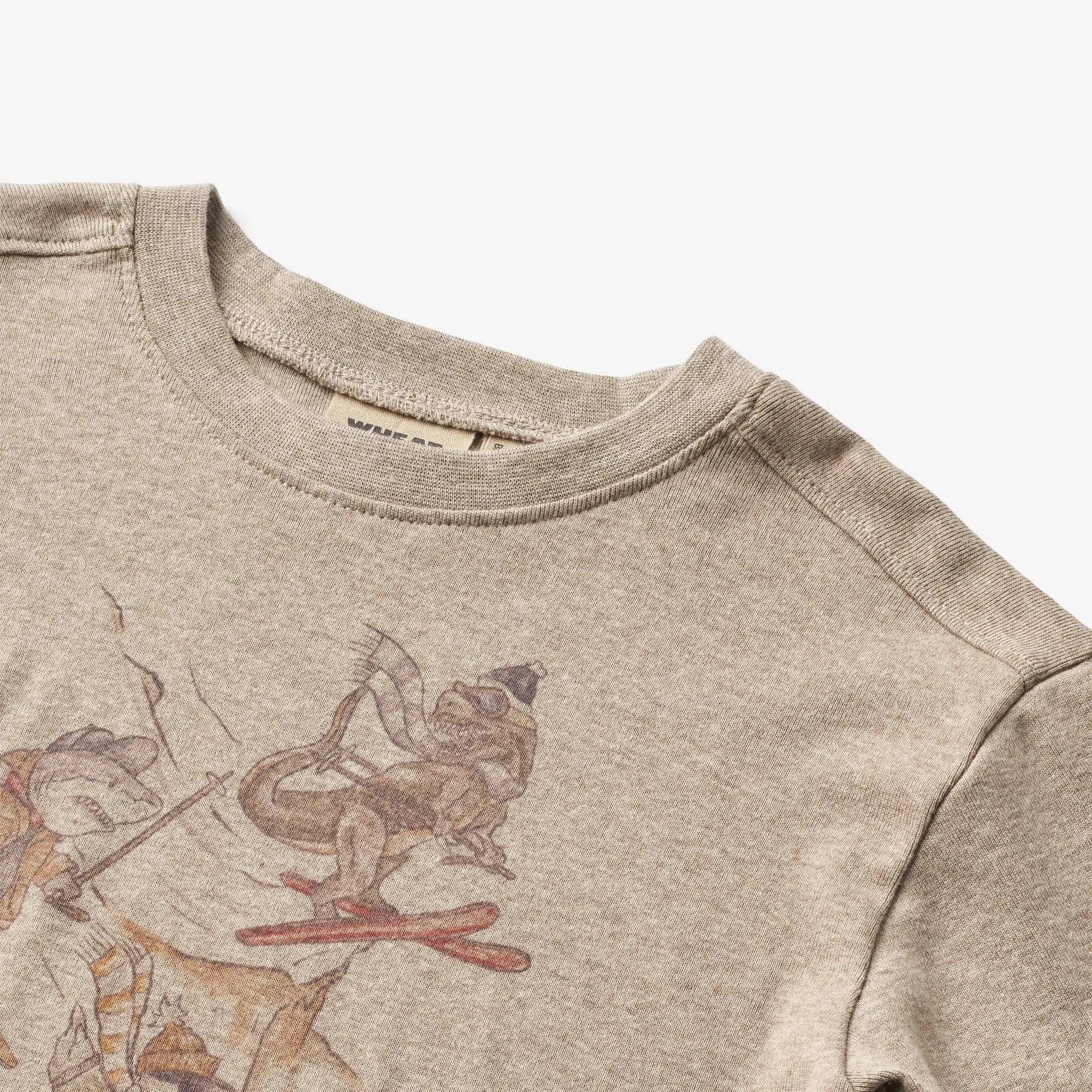 T-Shirt L/S Claus - gravel melange