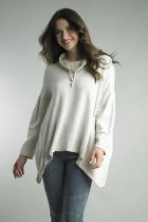 Tempo Paris Knit Front Combo Hooded Tunic