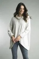 Tempo Paris Knit Front Combo Hooded Tunic