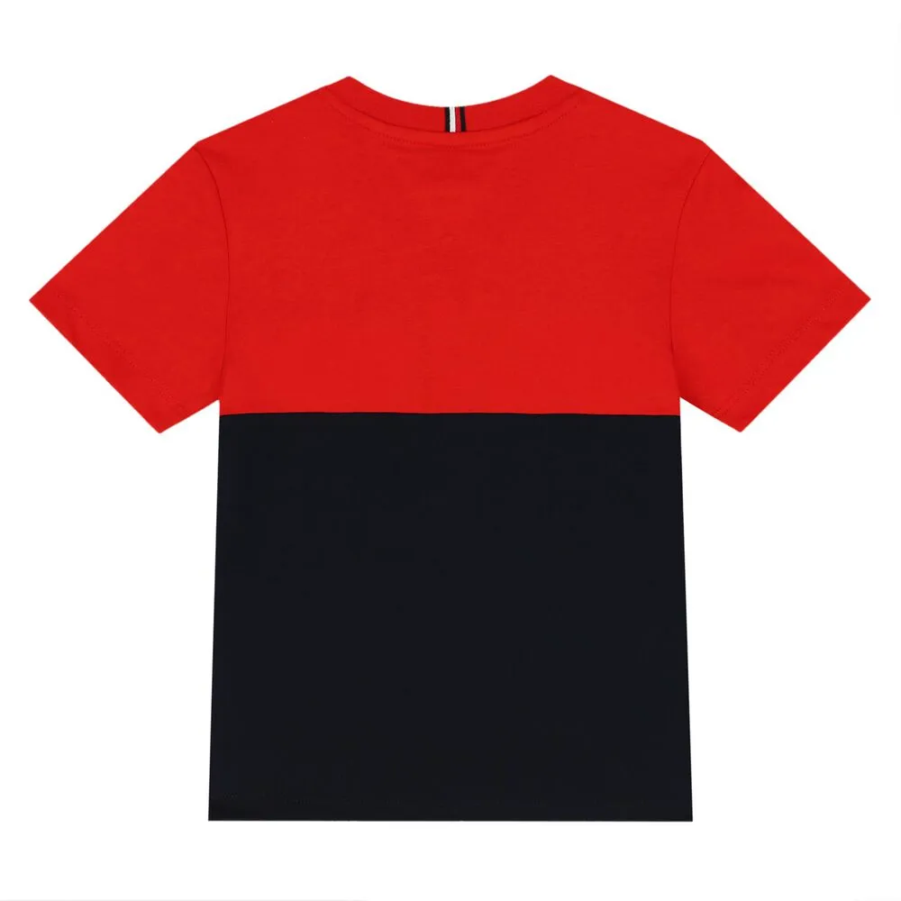TOMMY HILFIGUER NIÑO TSHIRT ESSENTIAL DESERT SKY/FIERCE RED