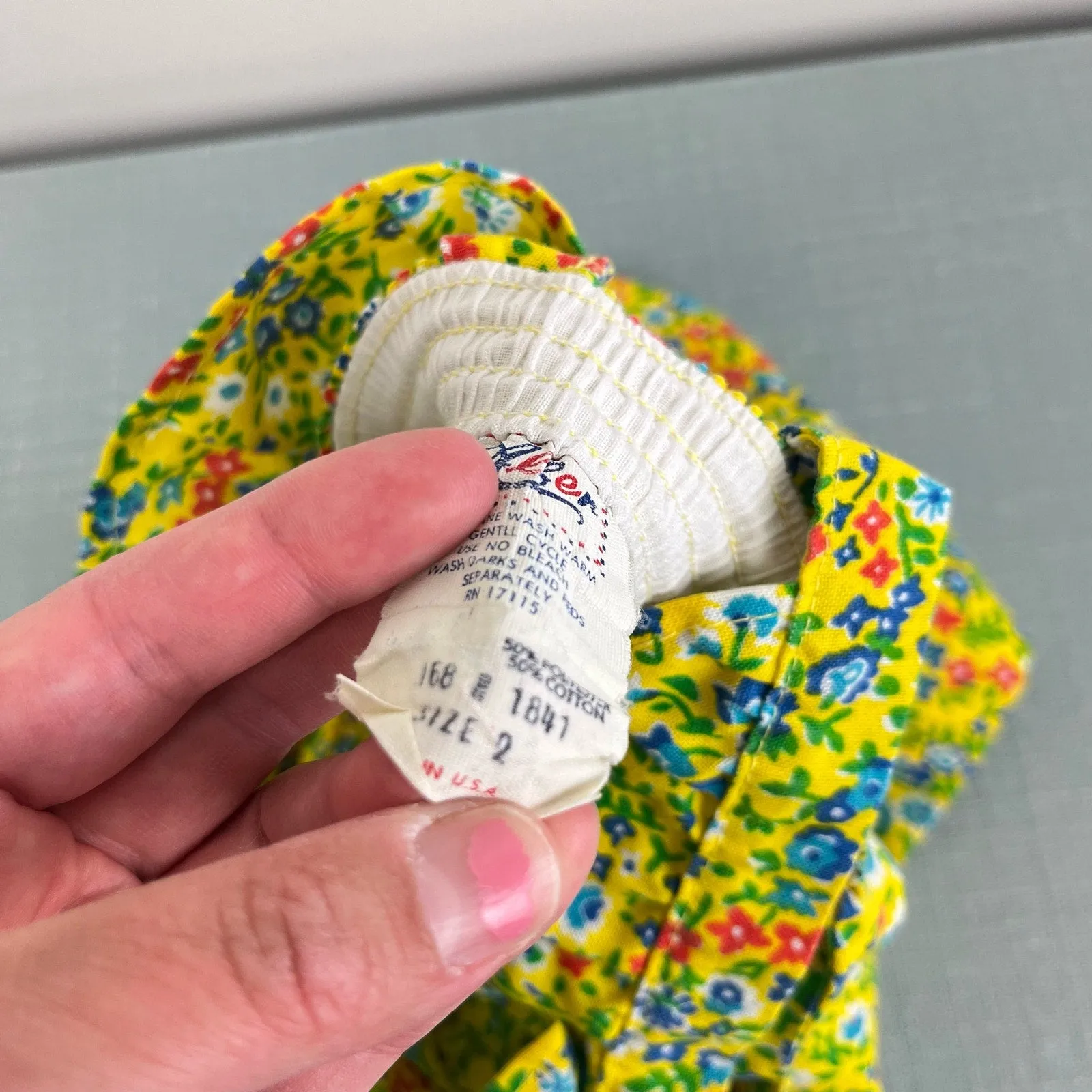 Vintage Alber Yellow Floral overalls 2T USA