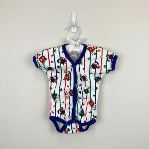 Vintage Cotton Club Colorful Striped Sports Romper Bodysuit 3-6 Months