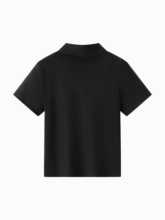 Women's Polo T-Shirt With Front Zipper