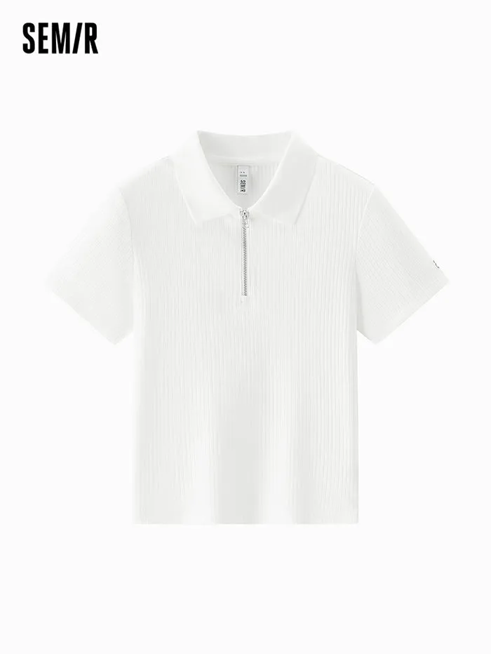 Women's Polo T-Shirt With Front Zipper