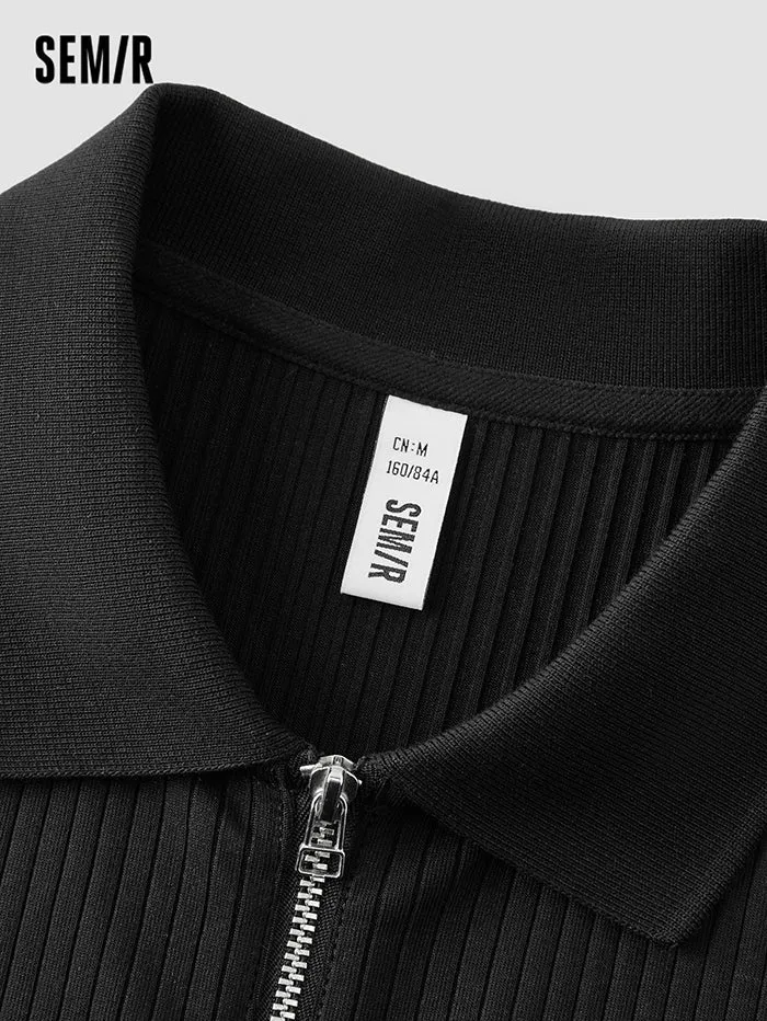Women's Polo T-Shirt With Front Zipper