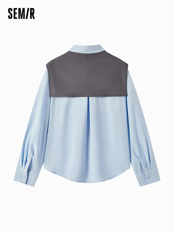 Women's Shirt Wih Scarf Detail On Shoulder