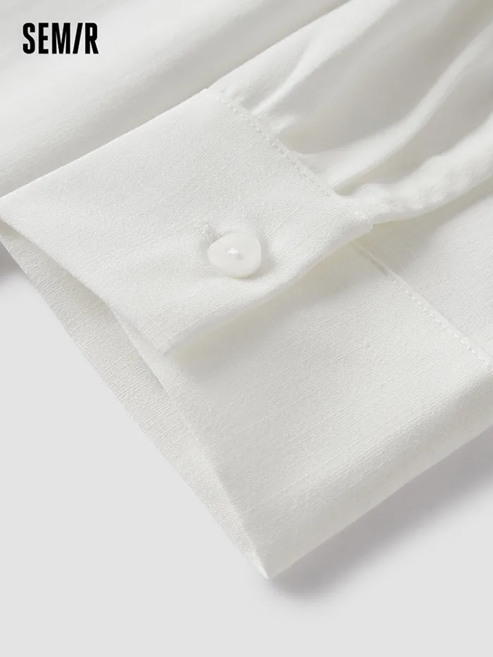 Women's Shirt Wih Scarf Detail On Shoulder
