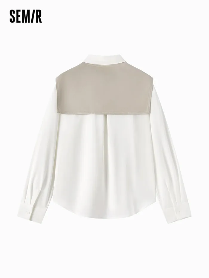 Women's Shirt Wih Scarf Detail On Shoulder