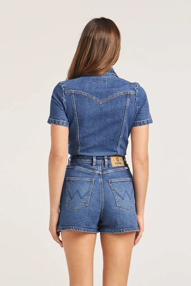 WRANGLER TURN BACK TIME ROMPER - HEARTFIRE INDIGO